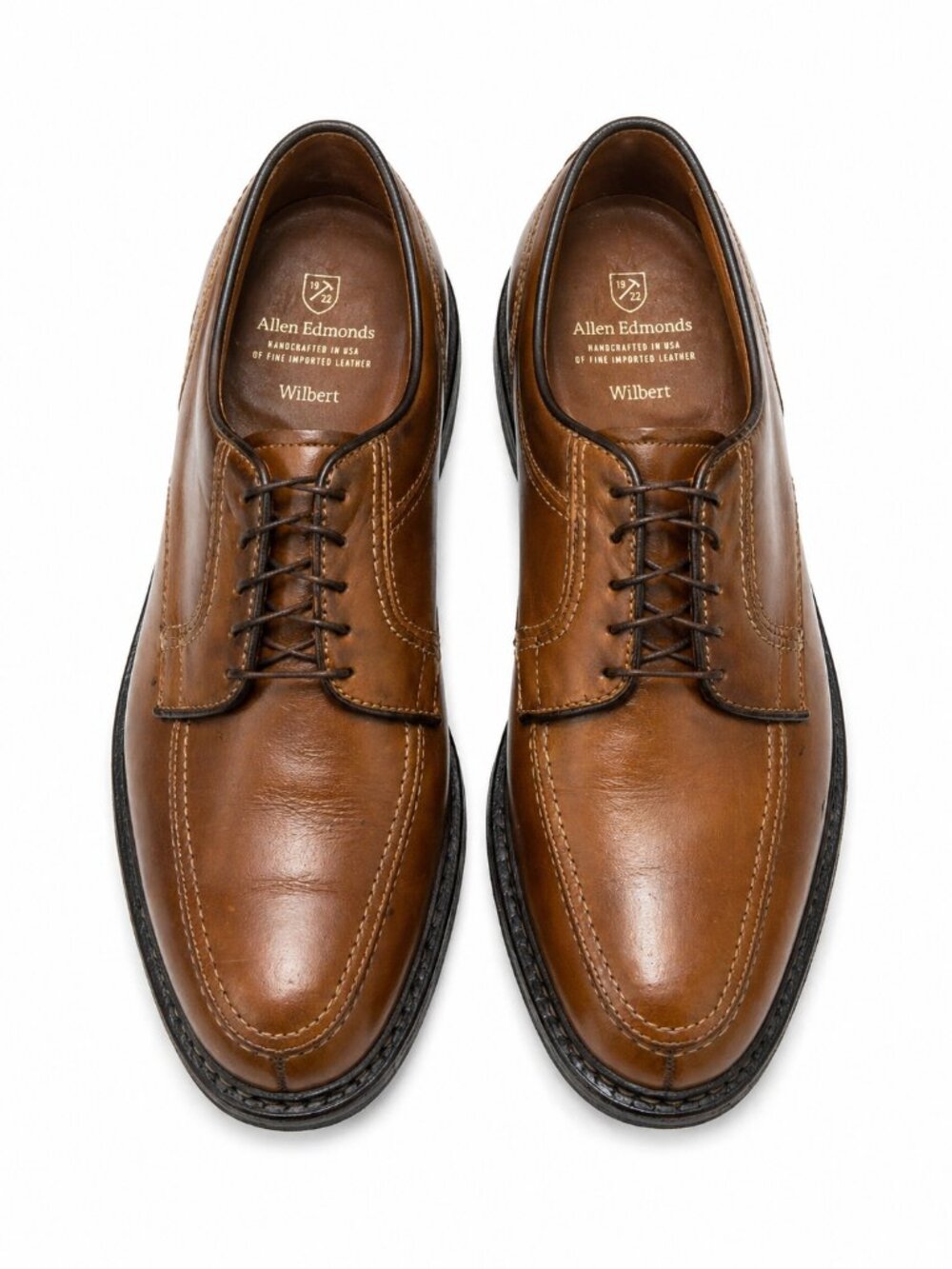 Allen Edmonds Wilbert Brown Leather Derby Shoes Men’s 10.5 D USA Made Lace-Up